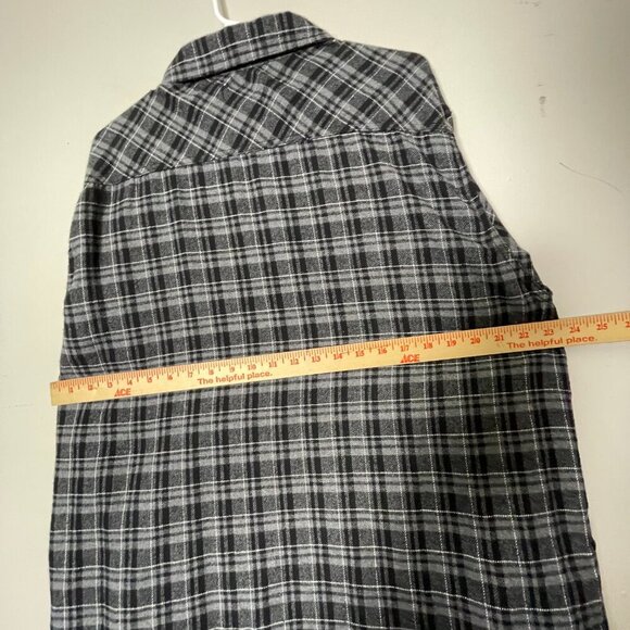 Stanley Flannel Shirt Men's GRAY Black Plaid Button-Down Soft XL LONG SLEEVE - Picture 3 of 13